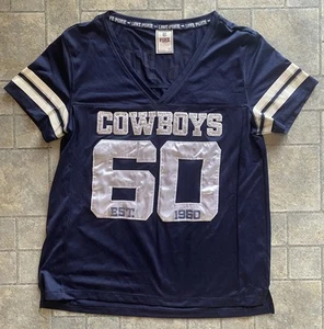 Pink Victorias Secret 5th Ocean Women’s M Dallas Cowboys Blue #60 Jersey Shirt - Picture 1 of 15