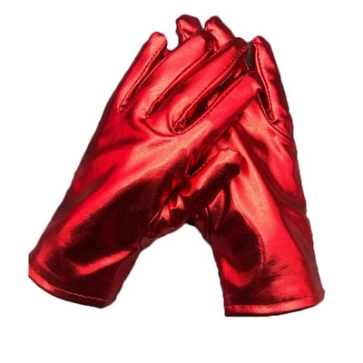 Men Women Cosplay Short Gloves Bright Color Faux Leathersolid Color - - Image 1 of 4