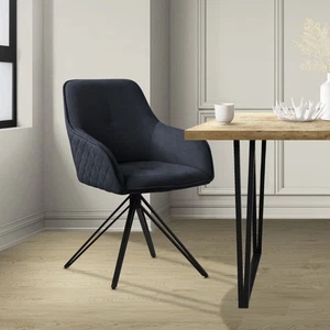 1/2/4/6x Silla de comedor giratoria tela tejida asiento ergonómico y patas metal - Imagen 1 de 43