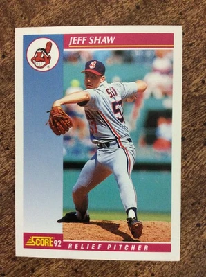 1992 Score #624 Jeff Shaw, Indians    nm  ib - Image 1 of 2