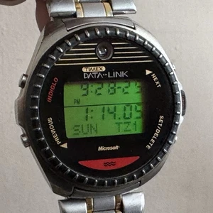 Vtg Timex Indiglo Data Link Microsoft Digital Watch New Battery Works Well - Picture 1 of 13