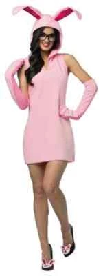 Pink Bunny Dress Christmas Story Ralphie Fancy Dress Halloween Adult Costume - Image 1 of 2