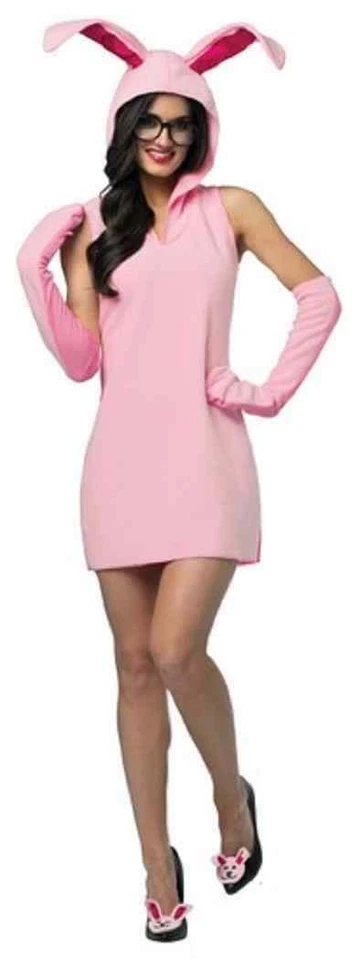 Vestido Pink Bunny Cuento de Navidad Ralphie Vestido Elegante Halloween Disfraz para Adulto Foto 1 de 2