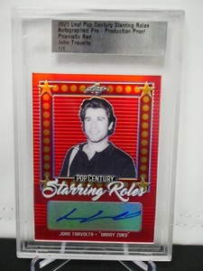 JOHN TRAVOLTA 2021 LEAF METAL POP CENTURY PRISMATIC RED AUTO 1/1 *13880