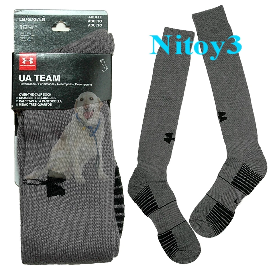 Under Armour High-Performance UA Team Socks-Anti Odor Over Calf  Men Large - Image 1 of 1