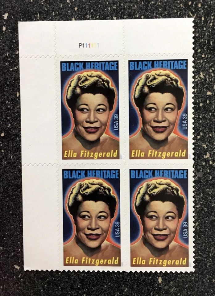 2007USA #4120 39c Ella Fitzgerald Black Heritage - Plate Block of 4  Mint - Image 1 of 1