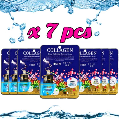 Malie Korean Face Mask Sheet Pack Facial Mask Moisture Skin Care Collagen 7pcs - Image 1 of 4