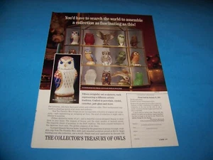 Collector's Treasury Of Owls Original Print Ad From Magazine 1991 - Picture 1 of 2