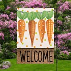 2PCS Easter Flag Bunny Rabbit Egg Linen Backdrop Outdoor Home Garden Decor Party