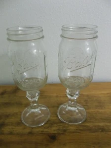 MASON JARS WINE GLASS'S - TWO EACH - Picture 1 of 2
