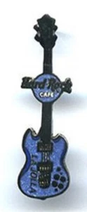 HARD ROCK CAFE pin badge La Jolla 2001 Mini Guitar Series Vertical blue Guitar - Picture 1 of 7