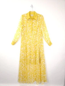 Hobbs Dress Size 10 Yellow White Floral Claudine Sheer Skirt Chiffon Shirt Maxi - Picture 1 of 14