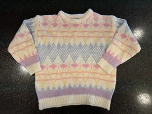 Suéter Grueso Geométrico Pastel Vintage Collage Mujer Mediano Suave Niña - Imagen 1 de 5