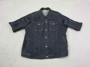Duluth Trading Jean Jacket Womens 1X Plus Blue Denim Ladies Work Wear Trucker - Picture 1 of 9