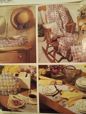 Vintage YO Yo Crafts Sewing Pattern Instructions McCall's 889 Home Decor - Image 1 of 2