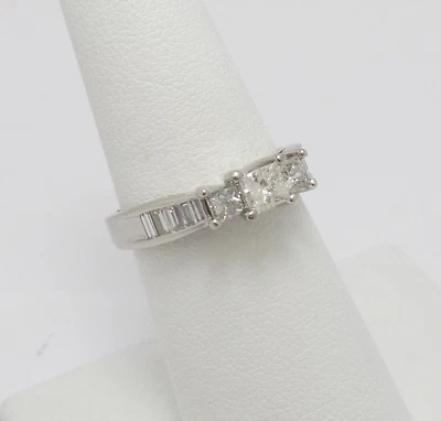 1CT Natural Diamond Engagement Anniversary Wedding Ring Bridal 14K White Gold - Image 1 of 4