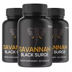 Savannah Black Surge Mens Health Supplement - 3 Bottles 180 Capsules - Picture 1 of 7