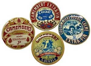 Juego de 4 platos de queso BIA Cordon Bleu Camembert arte publicitario 2003 - Imagen 1 de 6