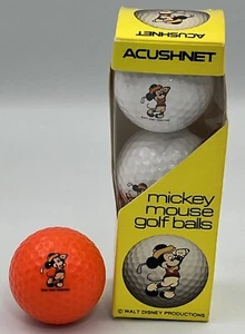 VTG Titleist ACUSHNET Mickey Mouse Golf Balls Walt Disney USA New Box + 1 Loose - Picture 1 of 7