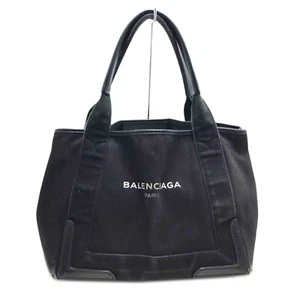 Auténtico bolso de mano BALENCIAGA Navy Cabas 339933 negro con bolsa de lona de cuero - Imagen 1 de 12