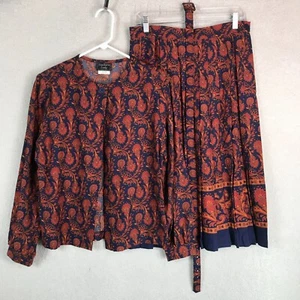 Vintage Outfit Top und Rock Set Damen 13 / 14 Paisley 80er 90er USA Oma - Bild 1 von 12