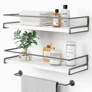 Forbena White Floating Shelves for Bathroom Organizer Over Toilet, Bathroom - Picture 1 of 7