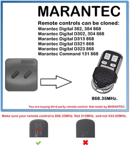 Marantec Command 131 868 Universal Fernbedienung Duplikator 868,35 MHz - Bild 1 von 3