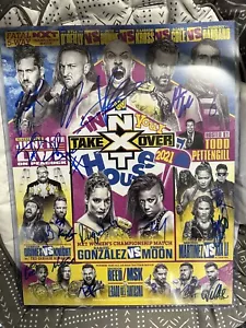 WWE WWF NXT IN YOUR HOUSE 2021 SIGNED MATCH CARD POSTER 4/100 WRESTLEMANIA - Picture 1 of 2