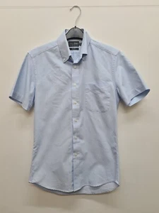 M&S Men's Pure Cotton Slim Fit Short Sleeve Shirt Size 14.5 37cm - Picture 1 of 3