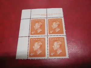 CANADA Unitrade# 306 4c KG VI "POSTES-POSTAGE" UL PLATE 14 MH - Picture 1 of 2