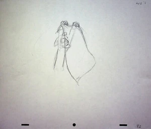 Diseño a lápiz de personaje dibujado a mano de producción de serie de televisión Curious George 1982 - Imagen 1 de 2