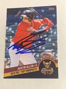 AUSTIN ALLEN Signed 2019 PCL ALL STAR Baseball Card PADRES Oak A’s ROOKIE AUTO - Picture 1 of 2