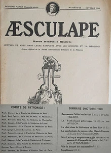 Aesculape n10- 1926 : L'Art et la Médecine (Voir Sommaire Photo) - Picture 1 of 3