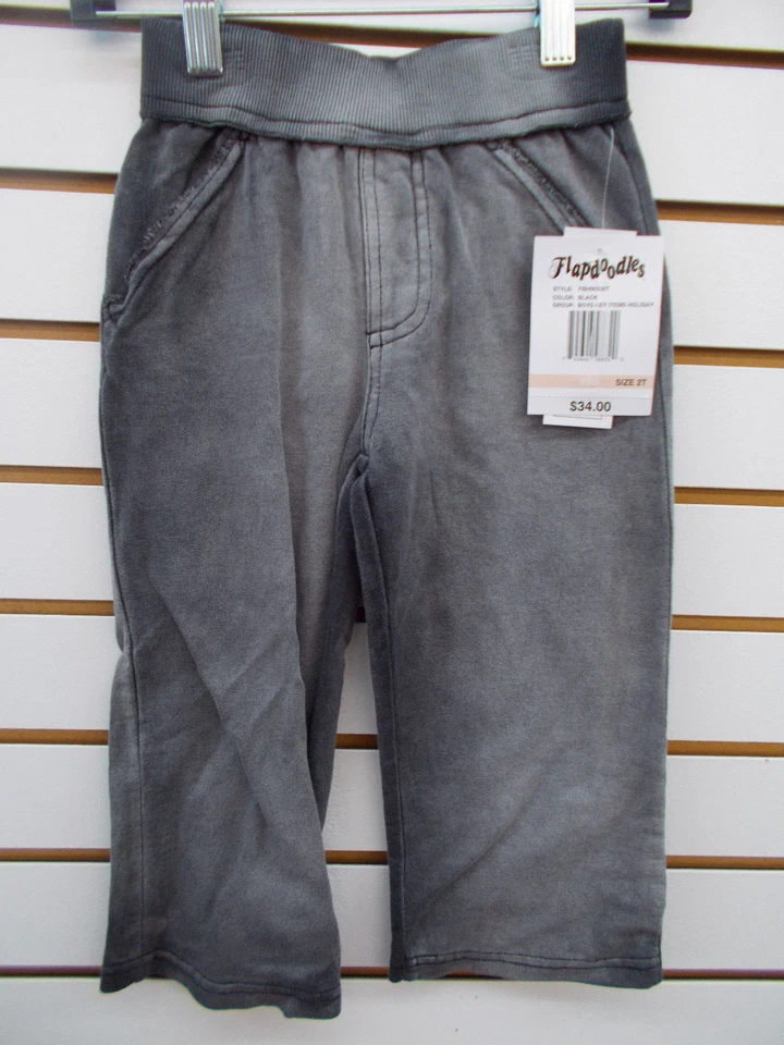 Pantalones deportivos Flapdoodles negros lavados con ácido talla 2T - 6 para niños pequeños y niños $34 - $36 Foto 1 de 4