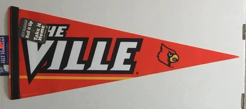 Louisville Cardinals THE VILLE Official NCAA Team Premium Felt Red White Pennant Cover
