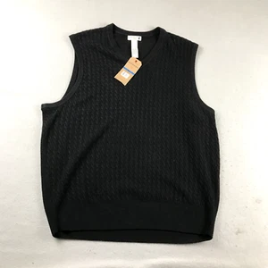Dockers Sweater Vest Mens XL Black Knit V Neck Lightweight Pullover NWT - Picture 1 of 9