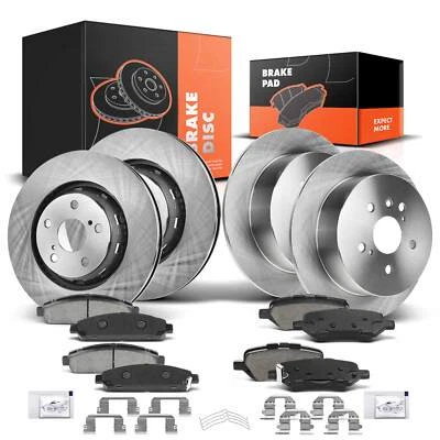 Front & Rear Disc Brake Rotors & Brake Pads for Toyota Venza 2009-2016 2.7L 3.5L - Image 1 of 4