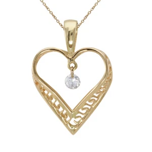 14K Yellow Gold Dashing Diamonds Pendant with 18" Chain - Picture 1 of 3