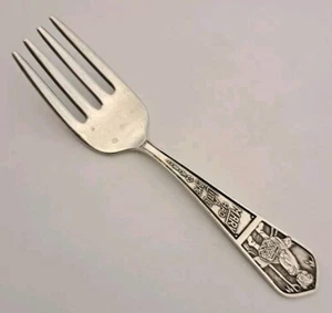 Tenedor de bebé infantil de plata esterlina de colección MARY HAD A LTTLE LAMB rima infantil ROGERS - Imagen 1 de 8