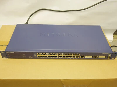Netgear FSM726 V2 24 Port Managed Switch with Brackets & Gigabit Ports - Image 1 of 4