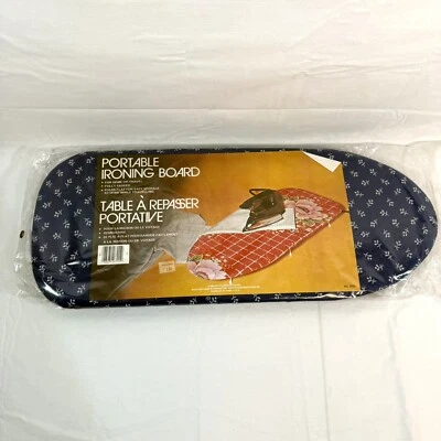 Vintage 80s Tabletop Portable Padded Ironing Board Compact Mod Flowers NEW - Image 1 of 4