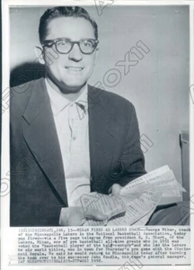 1958 Minneapolis Lakers Basketball Coach George Mikan Fired Today Press Photo - Picture 1 of 2