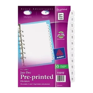 Avery Jan-Dez vorgedruckte Teiler 5-1/2 x 8-1/2 Mini Ordner monatlich - Bild 1 von 6