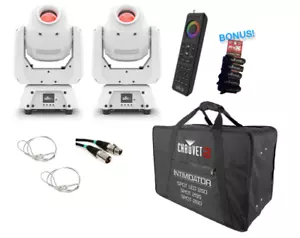 2 White Chauvet DJ Intimidator Spot 260Xs w/ Carry Case + RFC-XL Controller - Picture 1 of 5