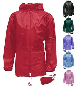 New Kids Girls Boys Kag In A Bag Rain Kagool Lightweight Showerproof Coat  - Picture 1 of 9