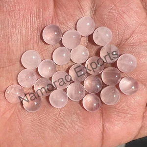 Natural Rose Quartz Round 4x4 mm to 20x20 mm Cabochon Loose Gemstone Lot - Picture 1 of 6