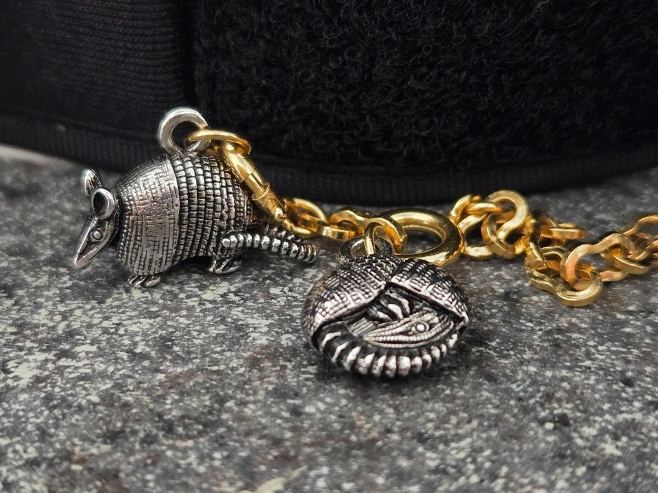 Vintage Joan Rivers Noah's Ark Pair Armadillo Charms Set w/ Leader Extender - Image 1 of 1