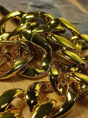 Halskette in Gold  EXTREM übertrieben auffällig groß Rapper & Hip Hop 70 Cm lang - Bild 1 von 4