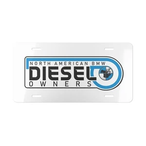 Weiße maßgefertigte Metall-Schminktischplatte für B-M-W Dieselbesitzer, personalisierte Autoschilder - Bild 1 von 5