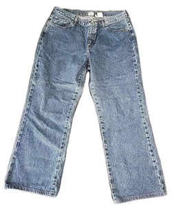 Calvin Klein Jeans Women Size 16 Blue Denim Cotton 5 Pockets Straight Leg Preppy - Bild 1 von 6